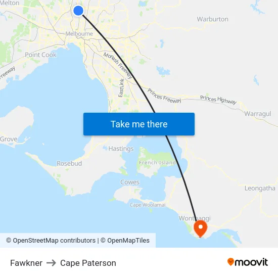 Fawkner to Cape Paterson map
