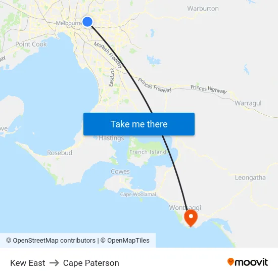 Kew East to Cape Paterson map