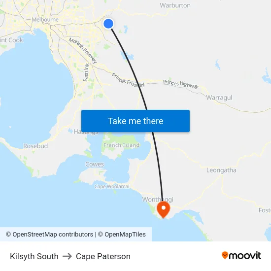 Kilsyth South to Cape Paterson map