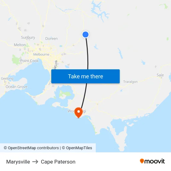 Marysville to Cape Paterson map
