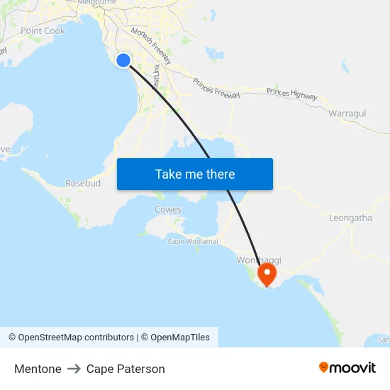 Mentone to Cape Paterson map