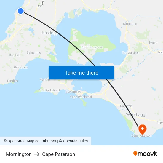 Mornington to Cape Paterson map