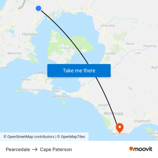 Pearcedale to Cape Paterson map