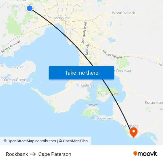 Rockbank to Cape Paterson map