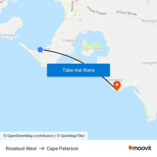 Rosebud West to Cape Paterson map