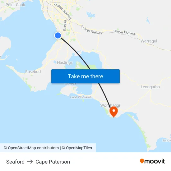 Seaford to Cape Paterson map