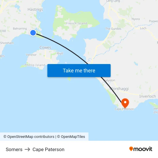 Somers to Cape Paterson map