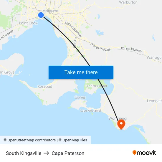 South Kingsville to Cape Paterson map