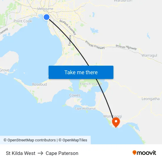 St Kilda West to Cape Paterson map