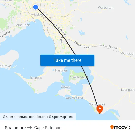 Strathmore to Cape Paterson map
