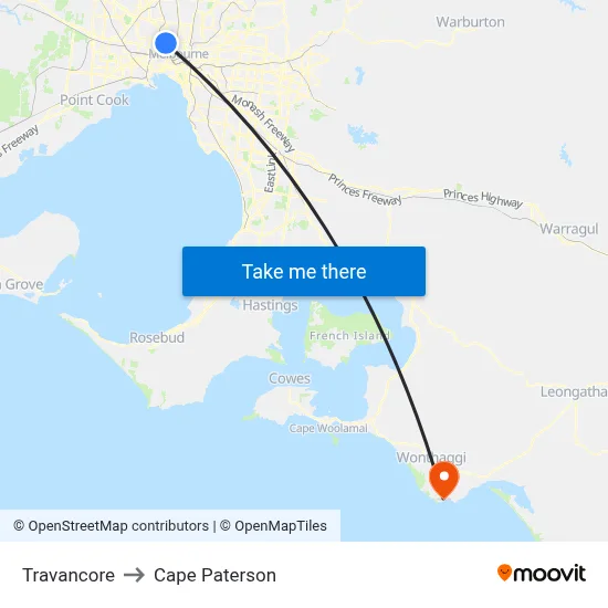 Travancore to Cape Paterson map