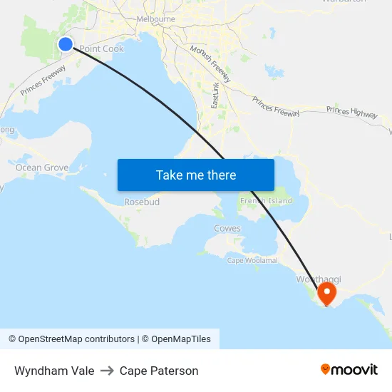 Wyndham Vale to Cape Paterson map