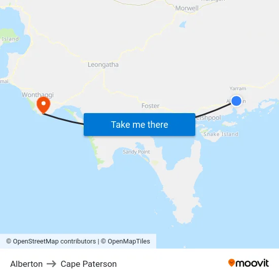 Alberton to Cape Paterson map
