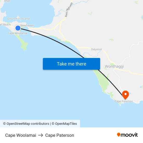 Cape Woolamai to Cape Paterson map