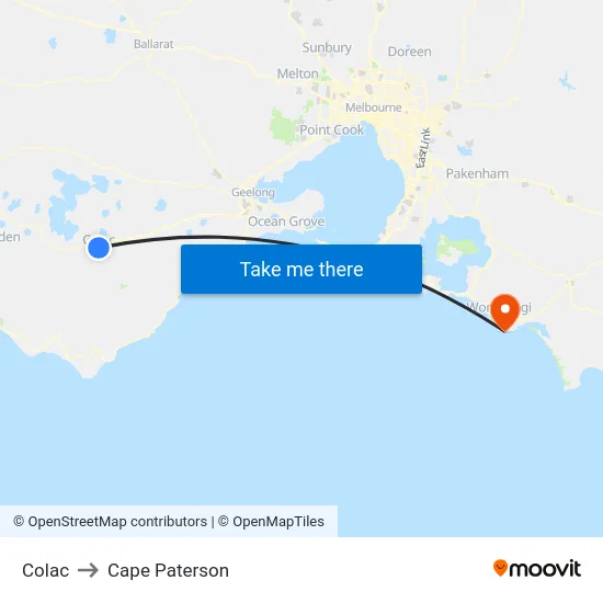 Colac to Cape Paterson map