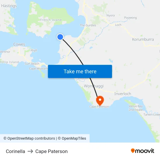 Corinella to Cape Paterson map
