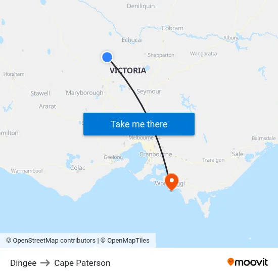 Dingee to Cape Paterson map