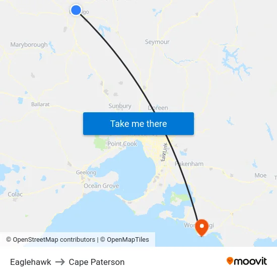 Eaglehawk to Cape Paterson map