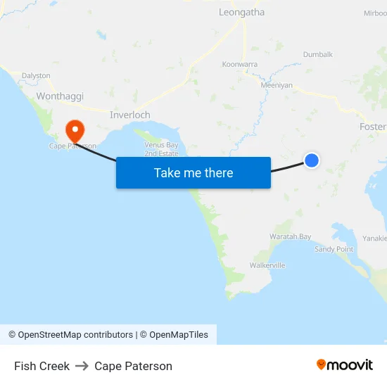 Fish Creek to Cape Paterson map