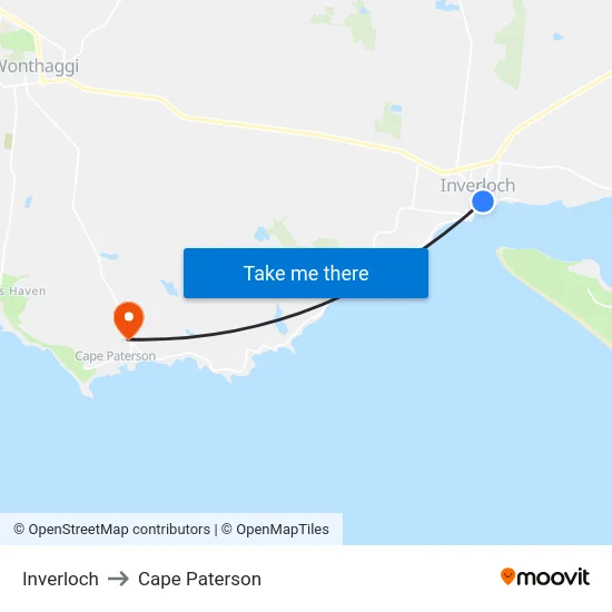 Inverloch to Cape Paterson map