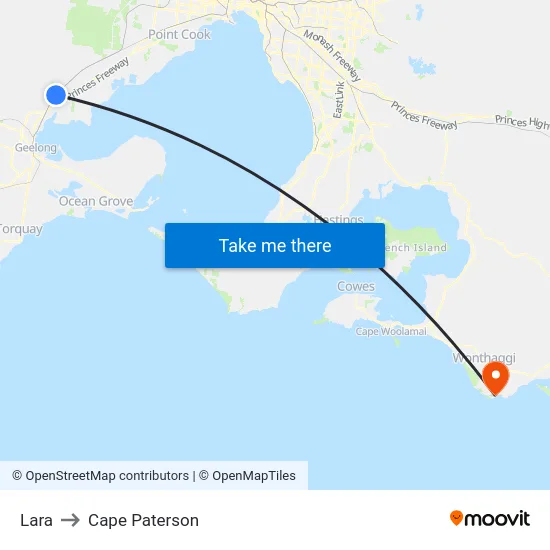 Lara to Cape Paterson map