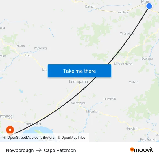 Newborough to Cape Paterson map