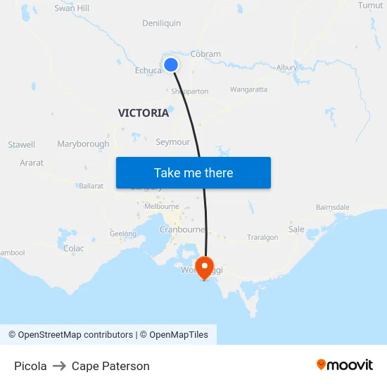 Picola to Cape Paterson map