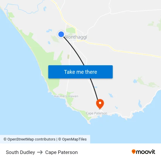 South Dudley to Cape Paterson map