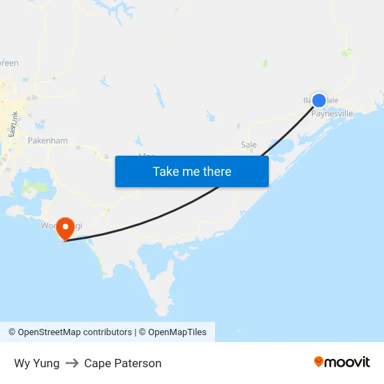 Wy Yung to Cape Paterson map