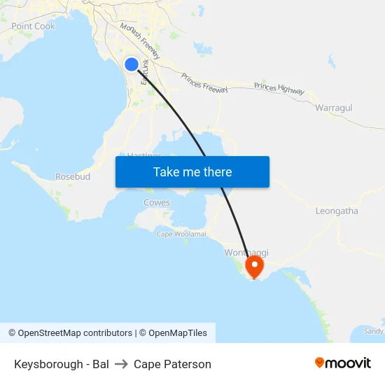 Keysborough - Bal to Cape Paterson map