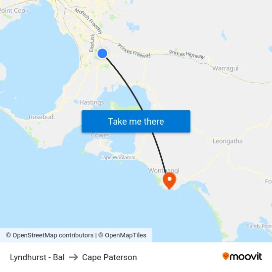 Lyndhurst - Bal to Cape Paterson map