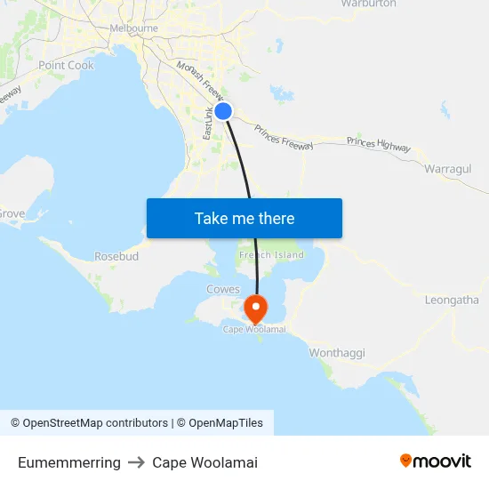 Eumemmerring to Cape Woolamai map