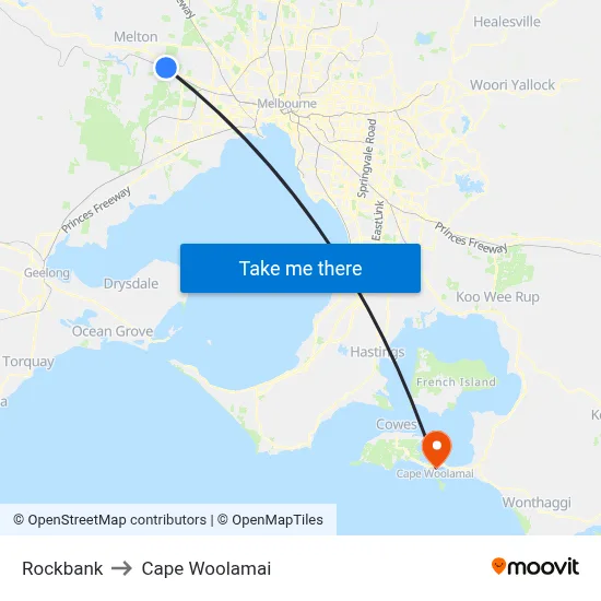 Rockbank to Cape Woolamai map