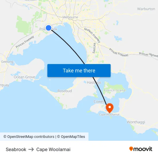 Seabrook to Cape Woolamai map