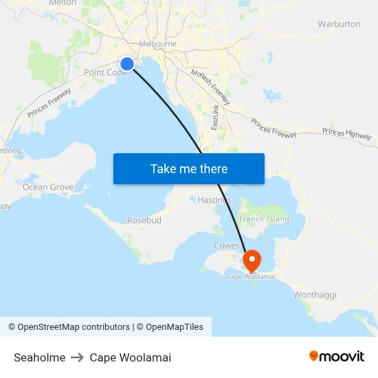 Seaholme to Cape Woolamai map