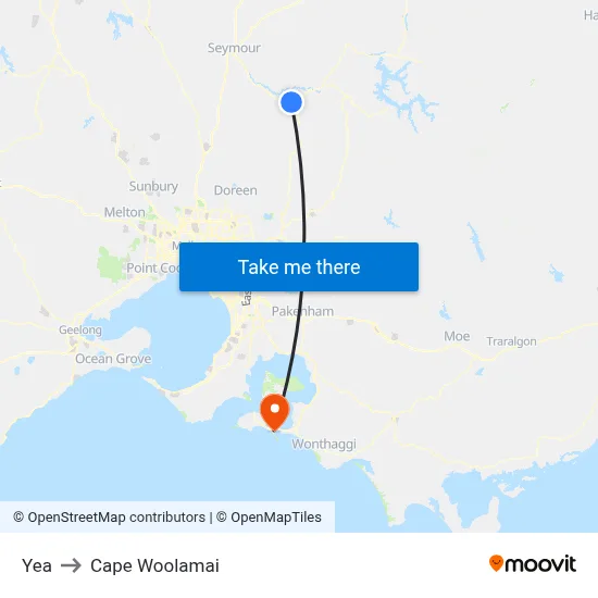 Yea to Cape Woolamai map