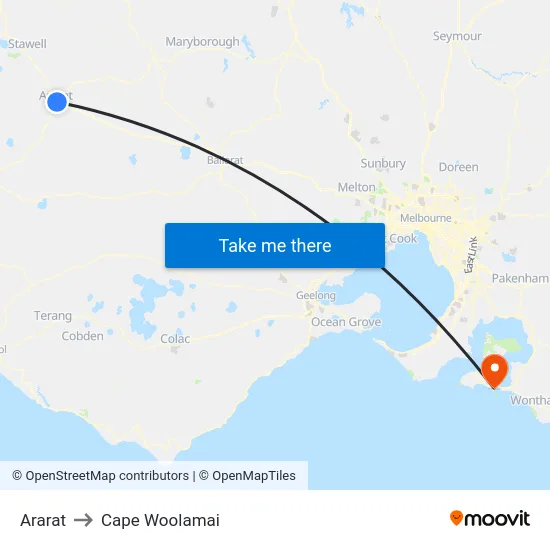 Ararat to Cape Woolamai map