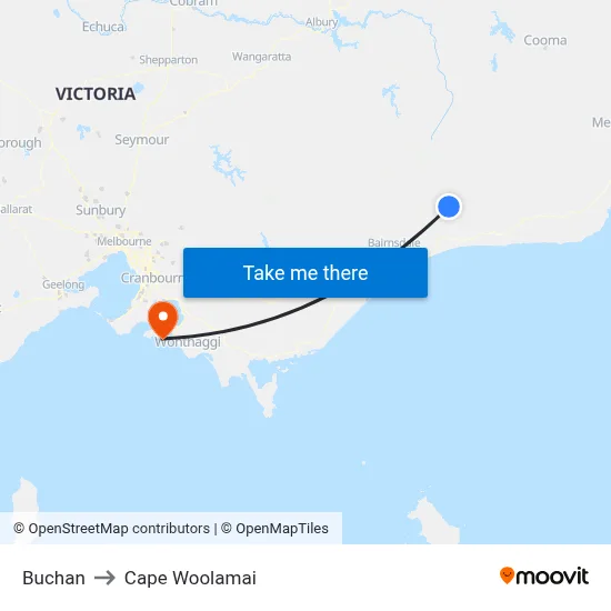 Buchan to Cape Woolamai map