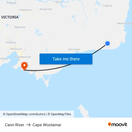 Cann River to Cape Woolamai map