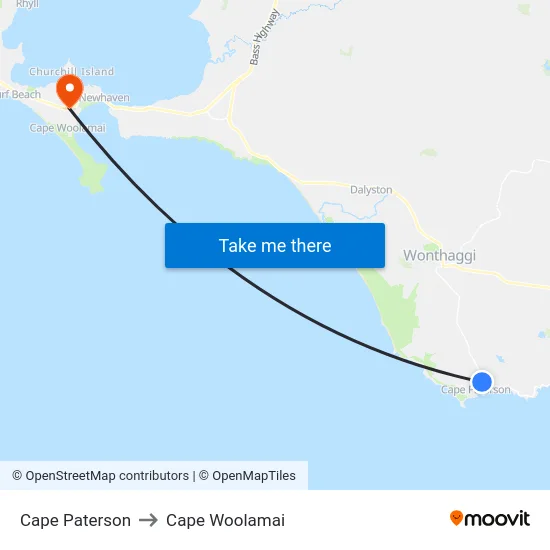 Cape Paterson to Cape Woolamai map