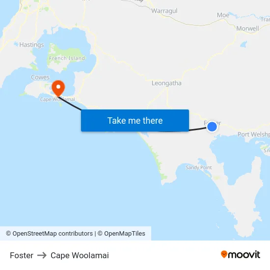 Foster to Cape Woolamai map