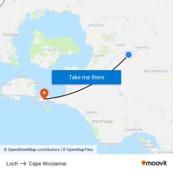 Loch to Cape Woolamai map