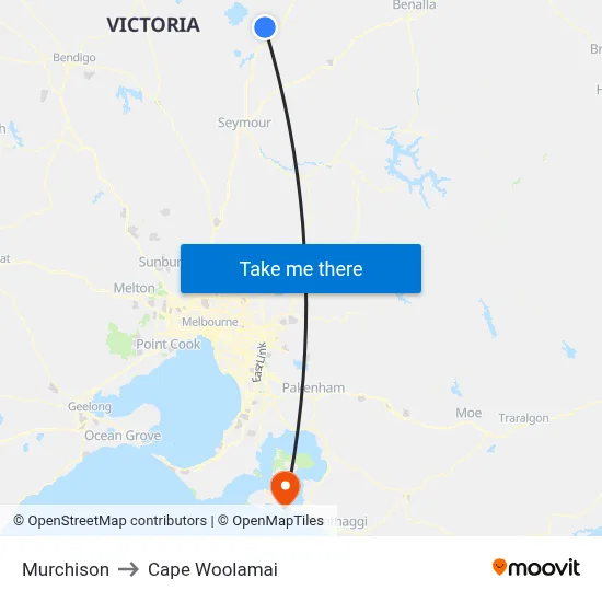 Murchison to Cape Woolamai map