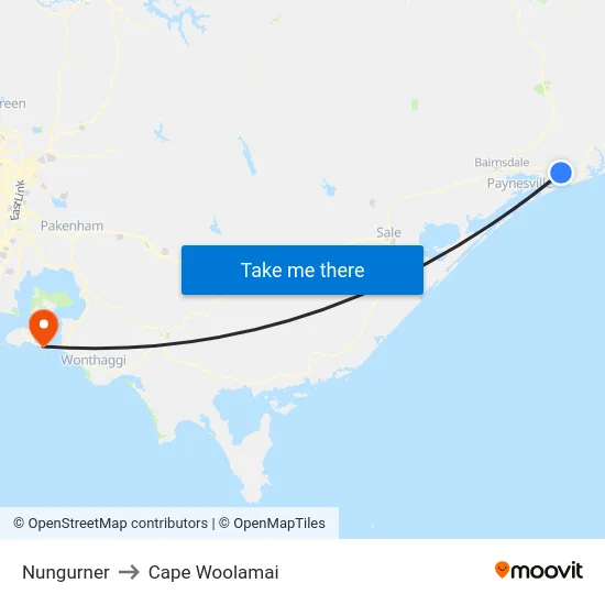 Nungurner to Cape Woolamai map