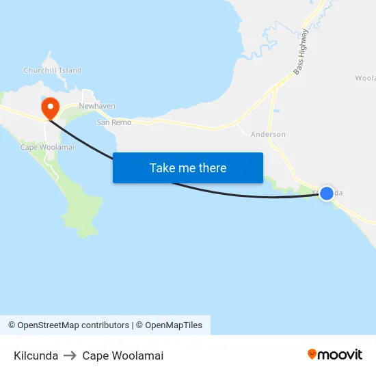 Kilcunda to Cape Woolamai map