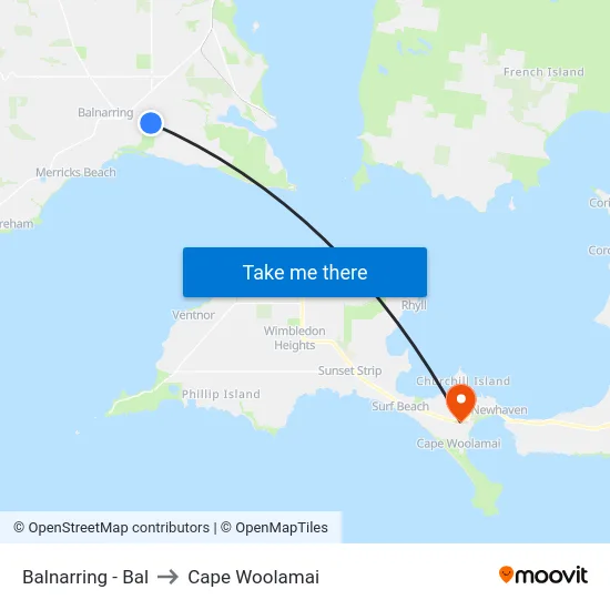 Balnarring - Bal to Cape Woolamai map