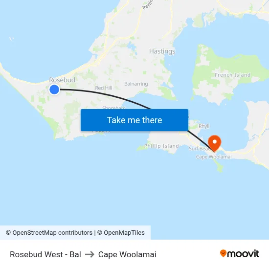 Rosebud West - Bal to Cape Woolamai map