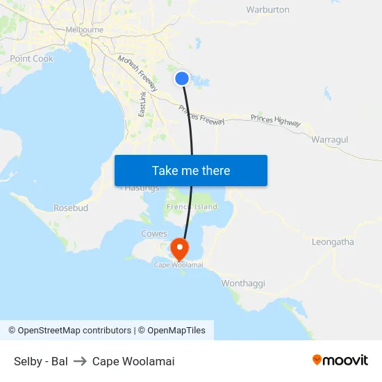 Selby - Bal to Cape Woolamai map