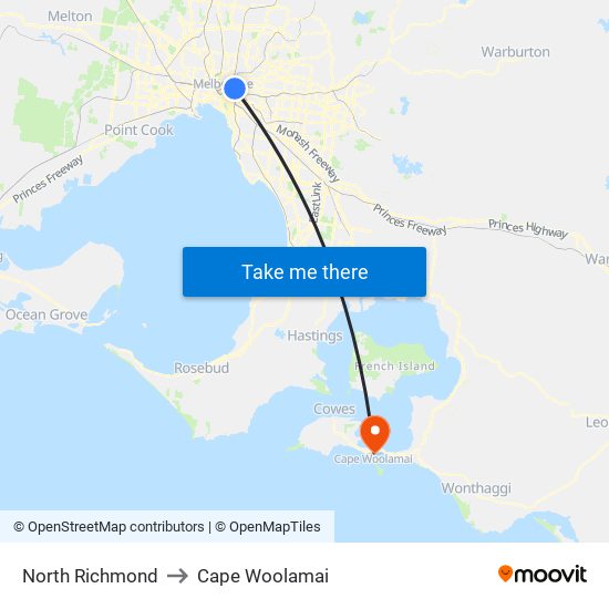 North Richmond to Cape Woolamai map