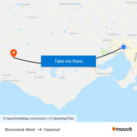 Brunswick West to Caramut map